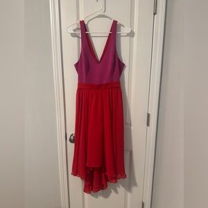 Women’s Black Halo Pink and Red High Low Dress Size 8